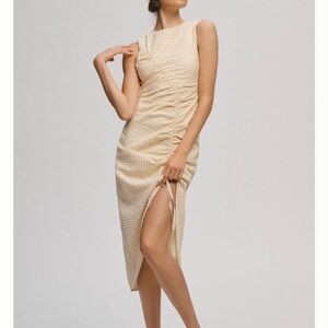 Anthropology Maeve Ruched Gingham Dress size 6